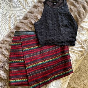 Forever 21 Mini Skirt With Crop Top